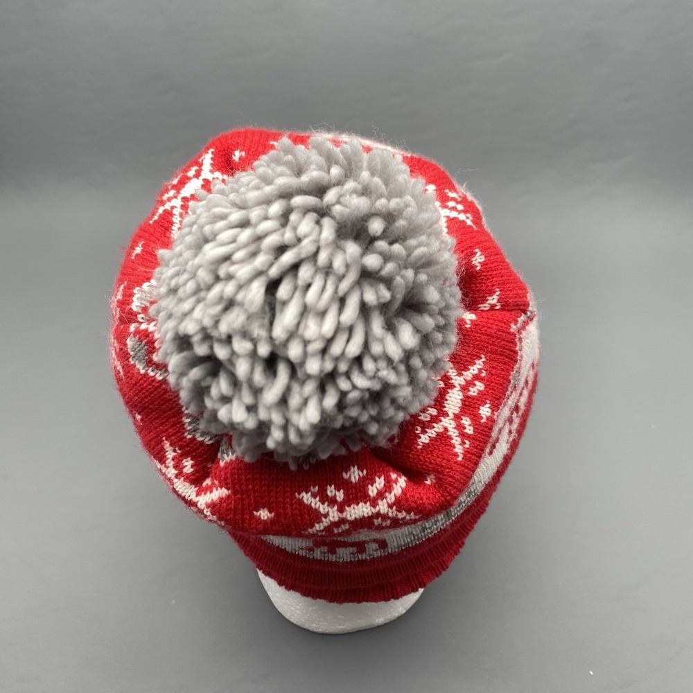 Houston Rockets Christmas Red/White NBA Cuffed Knit Hat Beanie With Pom Red - Picture 5 of 6